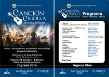 Surco celebrará a lo grande Día de la Canción Criolla: Viernes 30 de Octubre a las 7 pm Surco celebrará a lo grande Día de la Canción Criolla: Viernes 30 de Octubre a las 7 pm