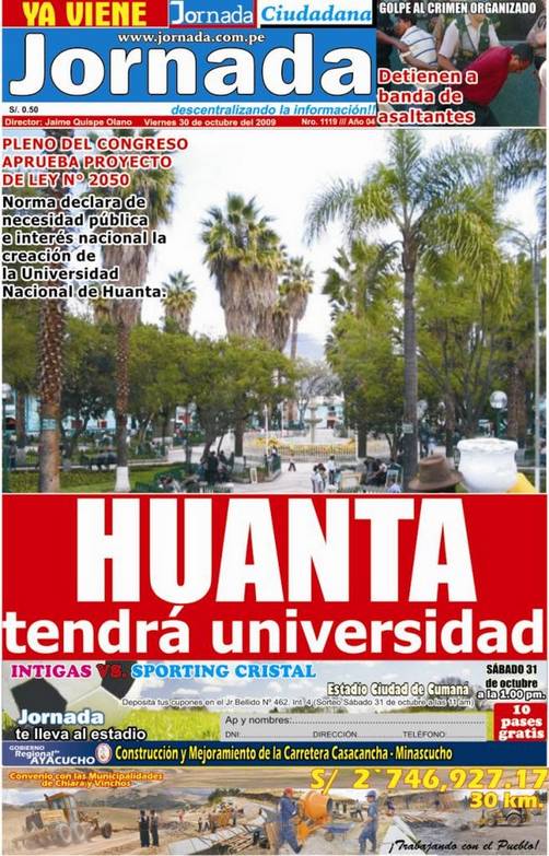 Parlamento dio 'luz verde' a creación de Universidad Nacional de Huanta Parlamento dio 'luz verde' a creación de Universidad Nacional de Huanta