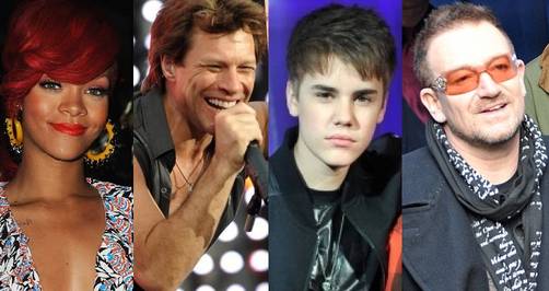 Justin Bieber, U2, Bon Jovi y Rihanna harán disco juntos