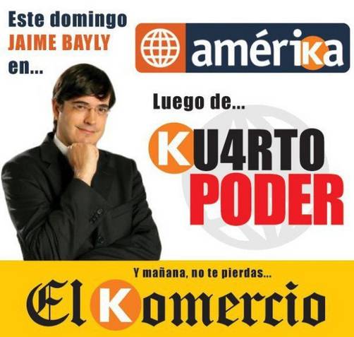 Afiche denunciando la parcialización de la prensa a favor de Keiko Fujimori