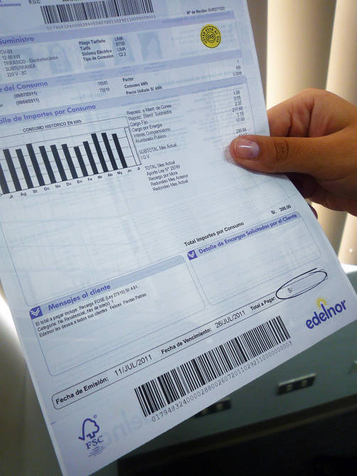 Desde julio Edelnor emite recibos de luz con papel de bosques certificados