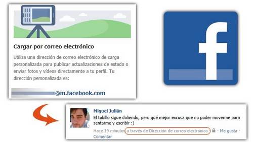 Actualiza tu estado en Facebook con un email