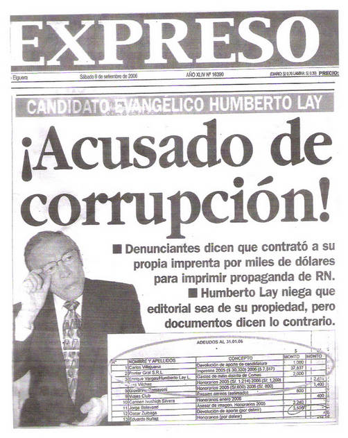 Congresista Lay propuesta para Presidir Comision de Etica del Congreso