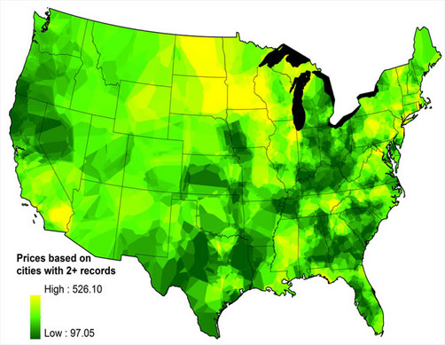 Mapa infográfico muestra los precios de venta de marihuana alrededor de Estados Unidos