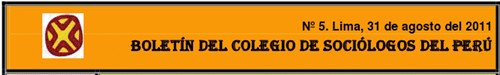 Vean el Boletín del Colegio de Sociólogos del Perú