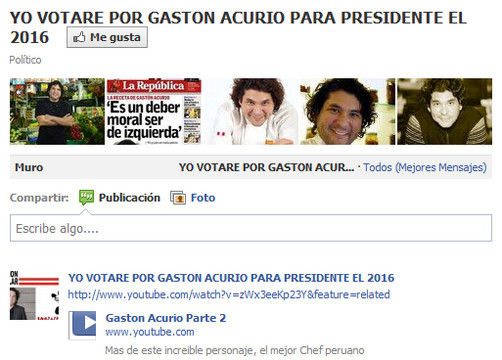 Promocionan candidatura de Gastón Acurio para las elecciones presidenciales de 2016