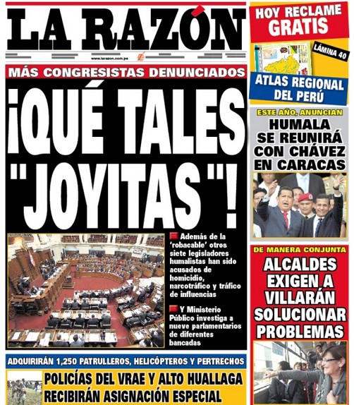 La Razón: Los congresistas, ¡Que tales joyitas!
