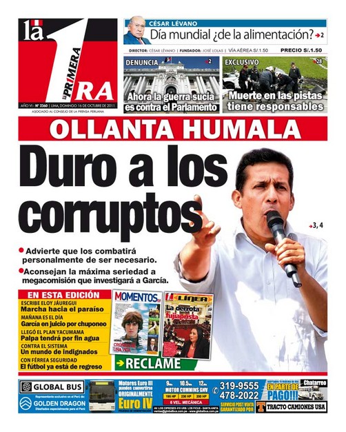 La Primera: Ollanta Humala, Duro a los Corruptos