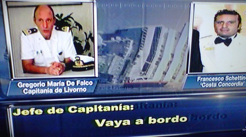 Diálogo entre el Guardacostas y el Capitán Schettino del Concordia: 'Vaya a bordo'