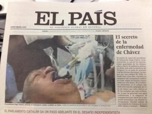 Hugo Chávez: Pedían 30 mil euros por la fotografía falsa del mandatario intubado Hugo Chávez: Pedían 30 mil euros por la fotografía falsa del mandatario intubado