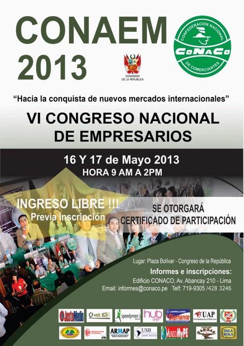 VI CONGRESO NACIONAL DE EMPRESARIOS - (16 Y 17 DE MAYO 2013) VI CONGRESO NACIONAL DE EMPRESARIOS - (16 Y 17 DE MAYO 2013)