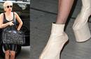 Lady Gaga lució extravagantes tacones a su llegada a Nueva York