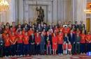 Juan Carlos recibió y felicitó a la Selección de España