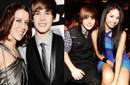 Justin Bieber entre su madre y Jasmin Villegas