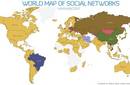 Mapamundi de redes sociales: Facebook líder en 111 de 131 países