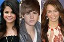 Justin Bieber, Miley Cyrus y Selena Gómez juntos en concierto