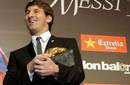 Messi recibe la Bota de Oro en Barcelona