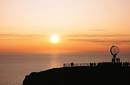 El sol de medianoche en Cabo Norte, Noruega