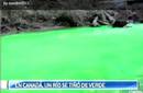 Extraño fenómeno: un río de Canadá quedó teñido de verde