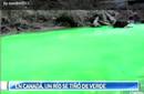 Extraño fenómeno: un río de Canadá quedó teñido de verde