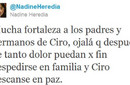 Nadine Heredia a los padres de Ciro: 'Mucha fortaleza'