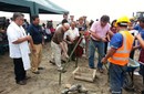 SE REALIZÓ LA COLOCACIÓN DE LA PRIMERA PIEDRA PARA LA CONSTRUCCIÓN DEL POLIDEPORTIVO DE HUANCHACO