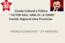 PRONUNCIAMIENTO ¨LEY ANTAURO¨
