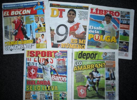Vistas de portadas de los principales diarios deportivos del Lima.