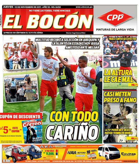Vistas de portadas de los principales diarios deportivos del Lima.