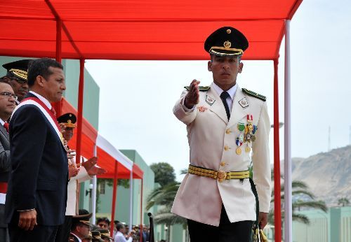 Jefe de Estado, Ollanta Humala, en ceremonia de graduación de la CXVIII promoción 'Eloy Gaspar Montehermoso' de la Escuela Militar de Chorrillos.