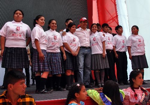 El presidente de la República, Ollanta Humala, participó del lanzamiento del Programa Nacional 'Beca 18', en el distrito de Ventanilla.