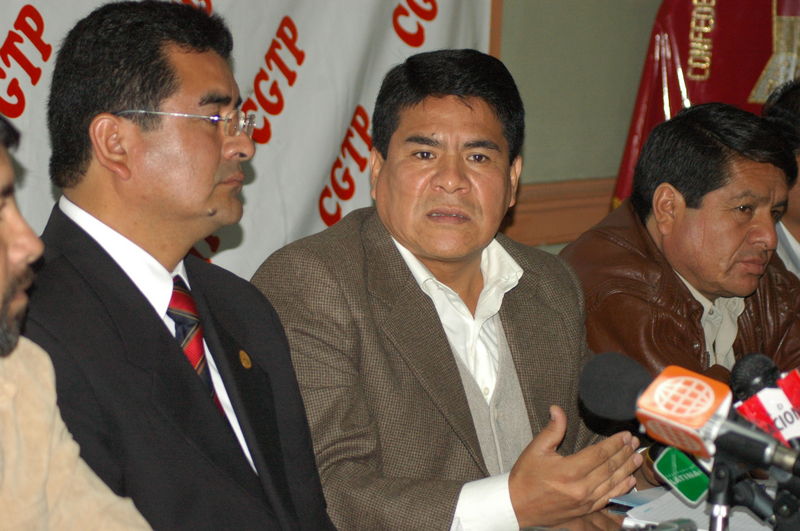 El secretario general de la Confederación General de Trabajadores del Perú (CGTP), Mario Huamán.