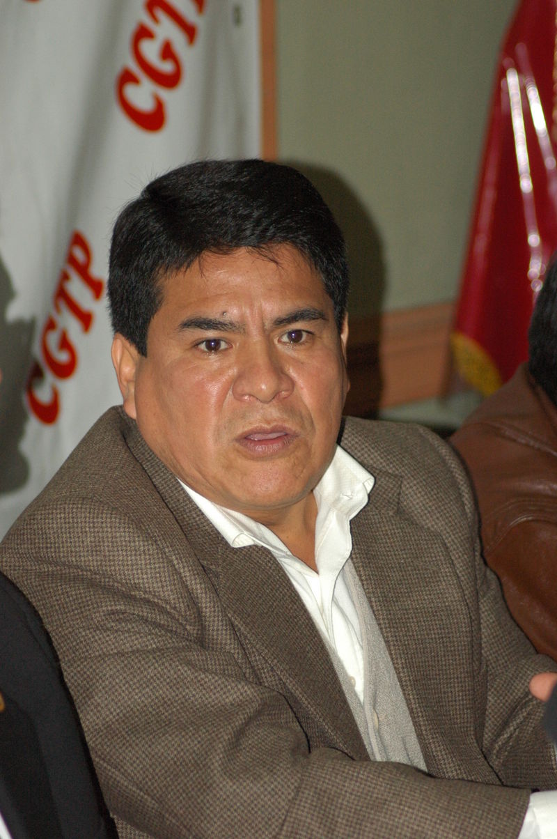 El secretario general de la Confederación General de Trabajadores del Perú (CGTP), Mario Huamán.