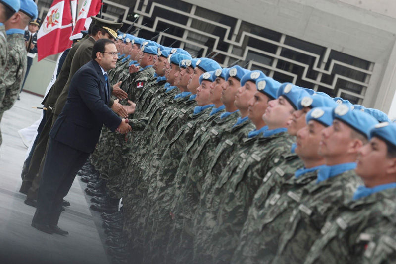 El ministro de Defensa, Luis Otárola, despidió en ceremonia oficial al contingente de Cascos Azules que cumplirá misión en Haití.