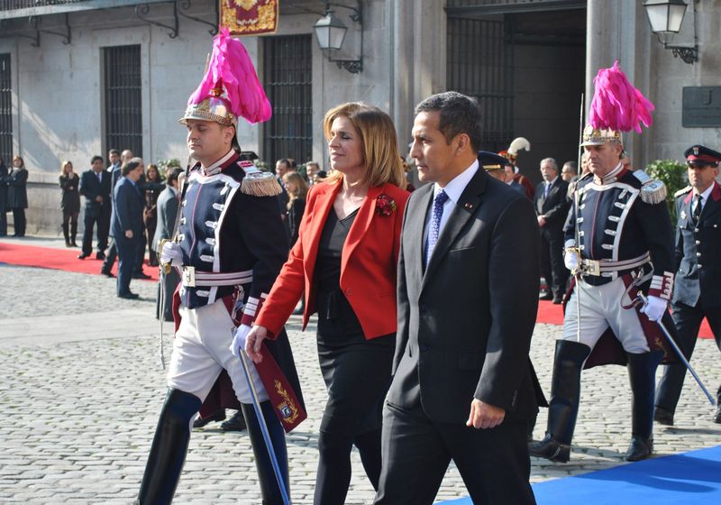 Ollanta Humala recibe en visita oficial las Llaves de Oro de la ciudad de Madrid y se reúne con la alcaldesa de esa ciudad, Ana Botella.