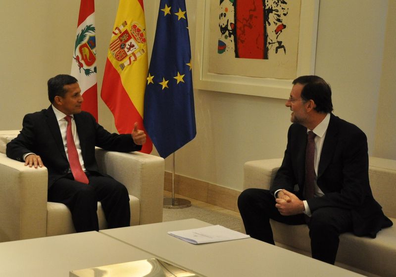 Presidente Ollanta Humala se reúne con presidente del gobierno español Mariano Rajoy en importante visita oficial.
