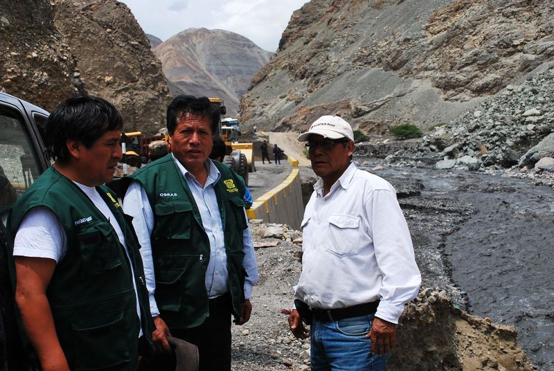 En Pallasca se ejecutan los trabajos necesarios en el sector Quiroz debido a la caída de un aluvión.