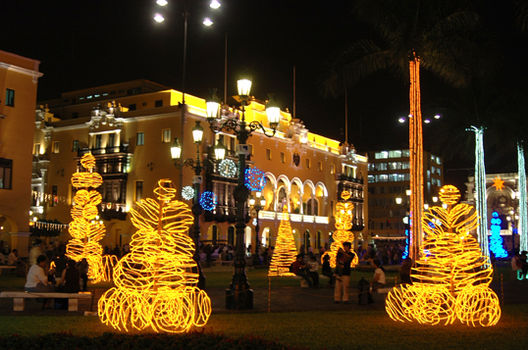 Navidad en la Plaza de Armas de Lima