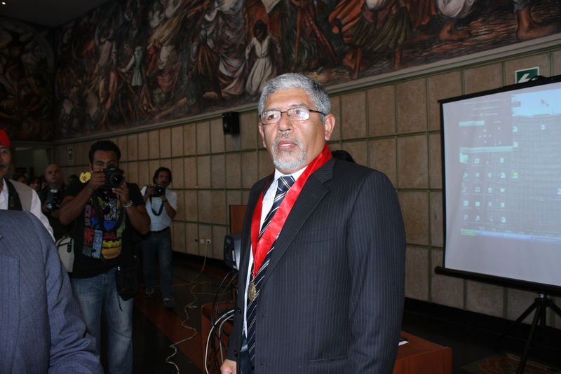 Presidente de la Corte Suprema de Lima, Dr. Héctor Lama More,en conferencia de prensa