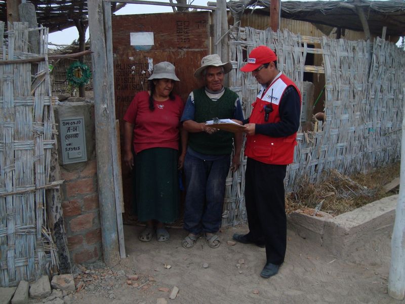 Viviendas construidas por el fondo Mi Vivienda Techo Propio en el distrito Túpac Amaru de la provincia de Pisco
