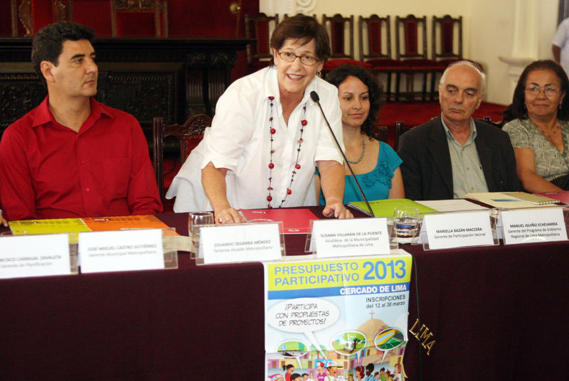 Alcaldesa de Lima Susana Villaran presentó el Presupuesto Participativo 2013 en el Palacio Municipal