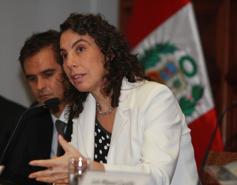 Ministra de Desarrollo e Inclusión Social Carolina Trivelli toma la palabra durante la instalación de la
