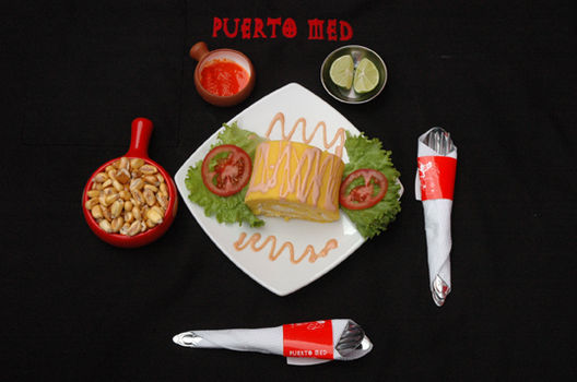 Presentacion de platos en la Cevicheria Puerto Med ,choritos ala chalaca