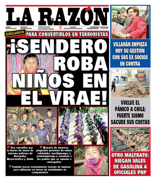 Portada de los diarios de Lima, 03 de enero de 2011