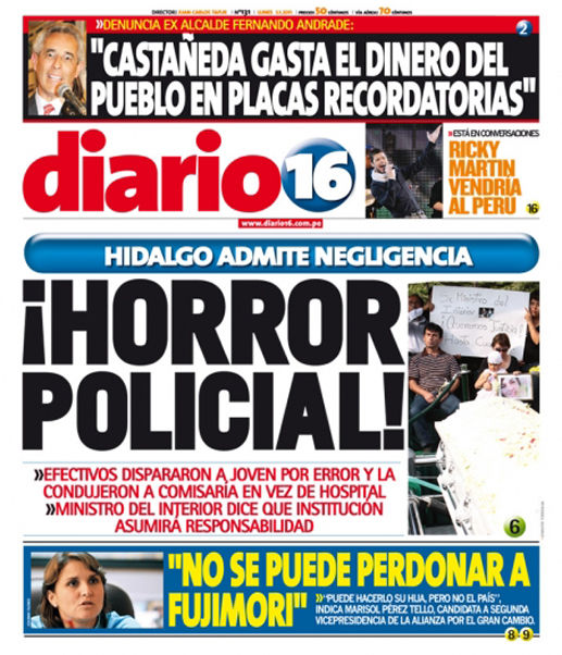 Portada de los diarios de Lima, 03 de enero de 2011