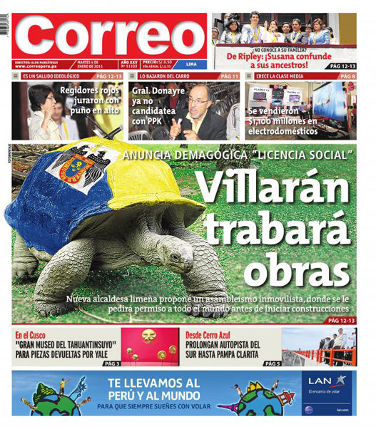 Portada de los diarios de Lima, 04 de enero de 2011