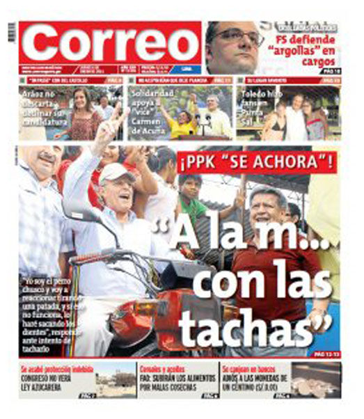 Portada de los diarios de Lima, 06 de enero de 2011