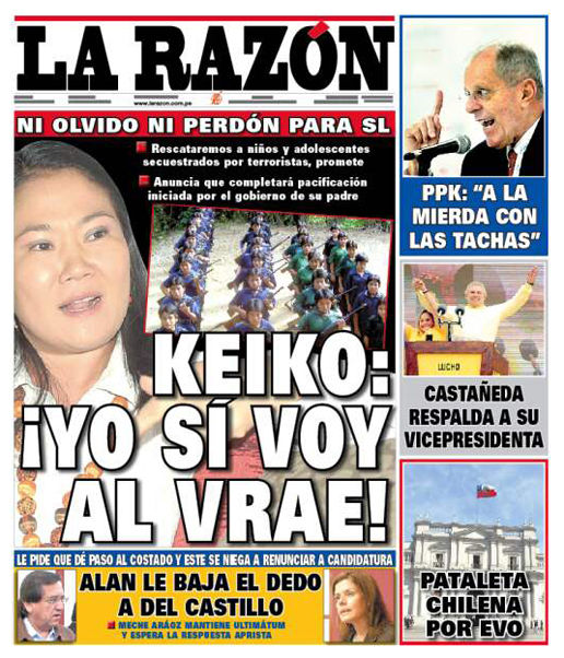 Portada de los diarios de Lima, 06 de enero de 2011
