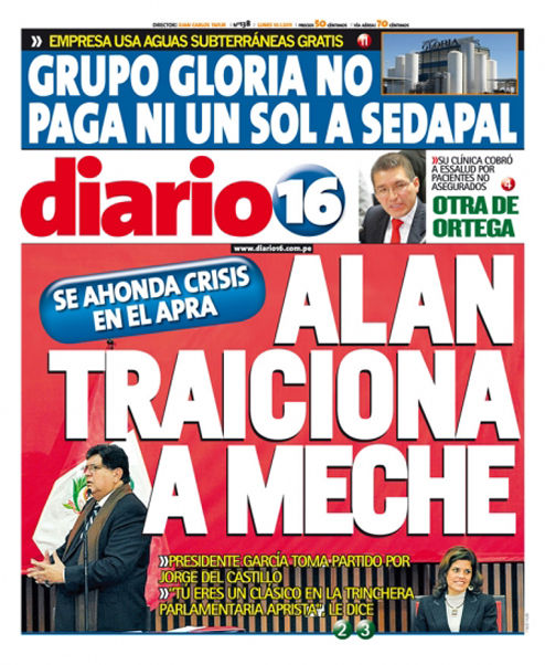 Portada de los diarios de Lima, 10 de enero de 2011