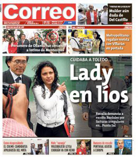 Portada de los diarios de Lima, 10 de enero de 2011